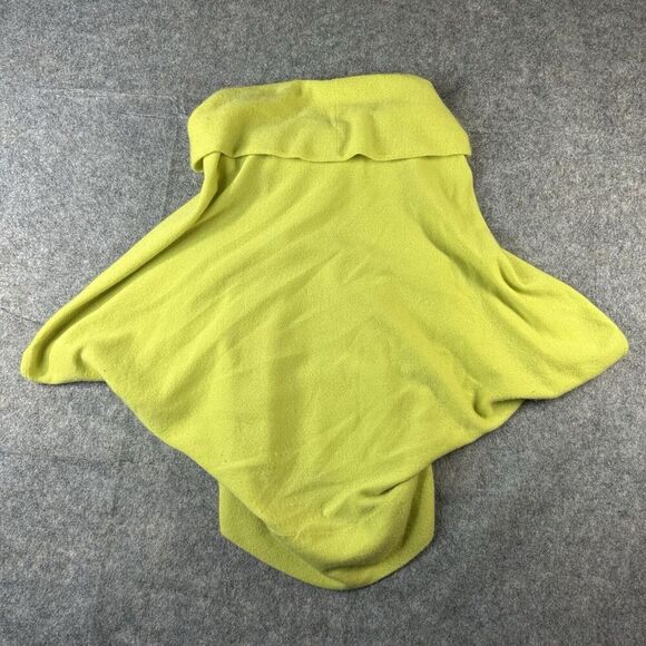 Josie Natori Cashmere Sweater Medium Cowl Neck Neon Bat Wing Short Sleeve Flaw - Picture 6 of 8